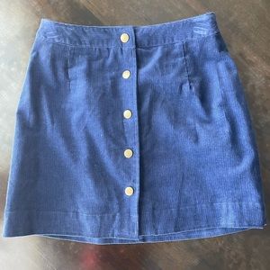 Navy blue corduroy mini skirt